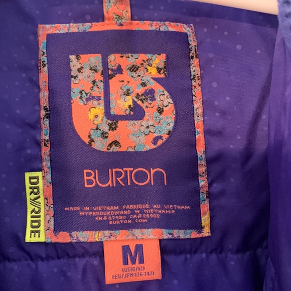 Burton Dryride Purple Girls Winter Jacket. Size 10/12. Great Condition. - Picture 5 of 7